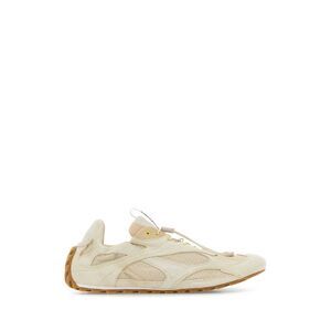 Bottega Veneta Men Ivory Fabric And Suede Orbit Flash Sneakers